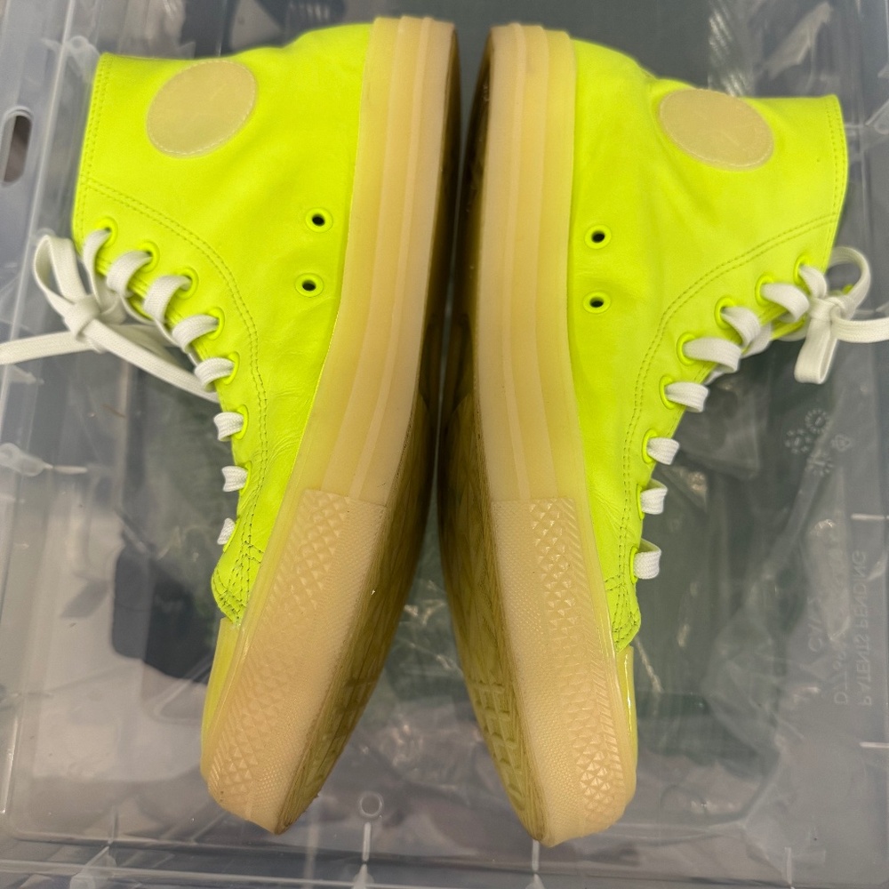 Converse Chuck Taylor All Star High Top 'Neon Yellow' | Men’s 10 Leather - Picture 8 of 13